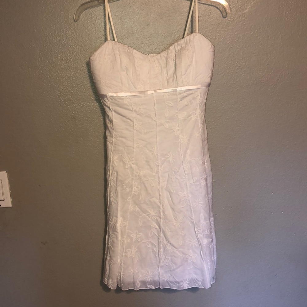 Girls New White Spaghetti Strap Dress